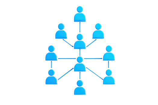 A network diagram featuring interconnected figures representing relationships or connections among individuals. png