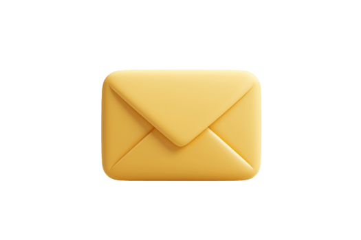 A vibrant yellow envelope with a classic triangular flap design. png