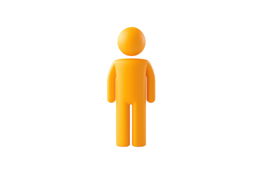 A simple, stylized figure in orange representing a person. png