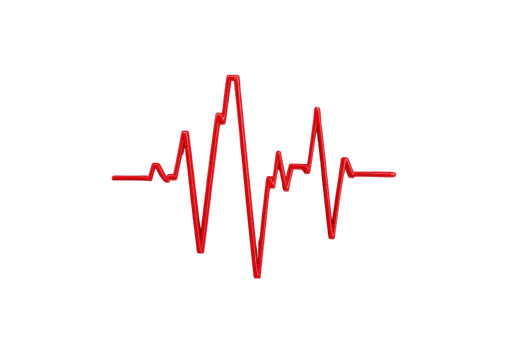 A red heartbeat line representing vital signs and medical monitoring. png