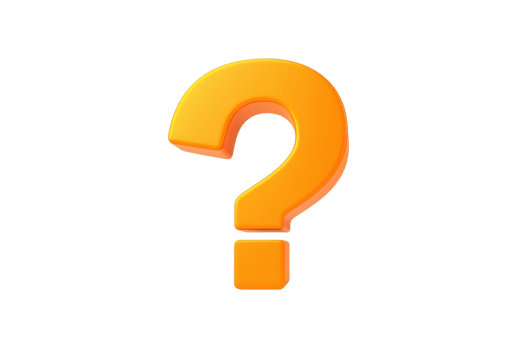 A bold, orange question mark symbolizing curiosity and inquiry. png