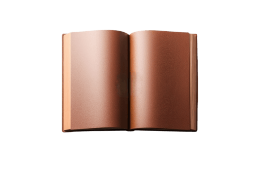 An open book with pages visible, showcasing its interior design and binding. png