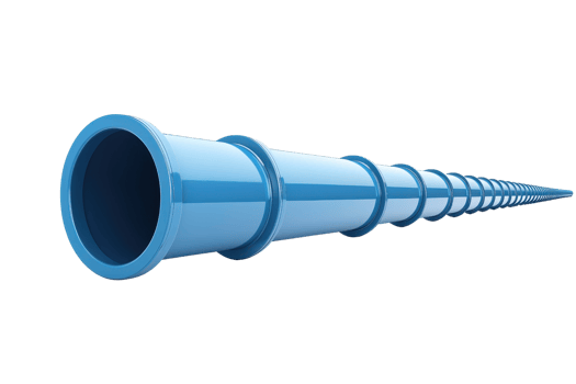 A long, cylindrical object featuring a smooth, blue surface, tapering towards the end, resembling a tube or pipe. png