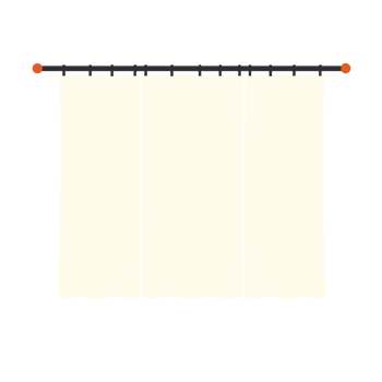 Simple Window Curtain on Rod for Home Decor png