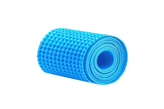 A textured blue foam roller designed for fitness and muscle recovery. png