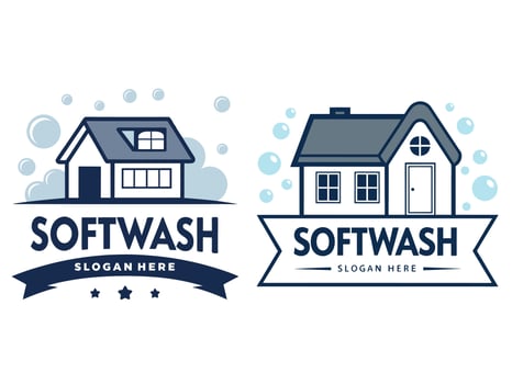 Softwash House Cleaning Logo Designs vector