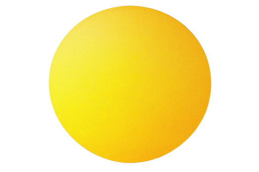 A bright yellow circle representing the sun, radiating warmth and light. png