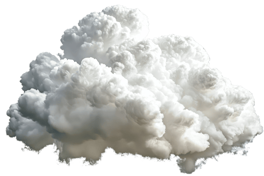A fluffy white cloud with a billowy texture, appearing soft and voluminous. png