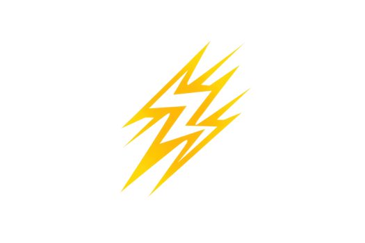 A stylized yellow lightning bolt symbol emphasizing energy and power. png