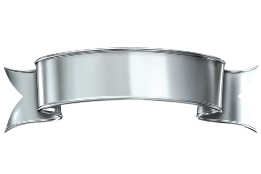 A sleek, silver ribbon banner designed for text or decorative purposes. png