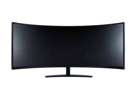 A sleek, modern curved monitor designed for immersive viewing experiences. png