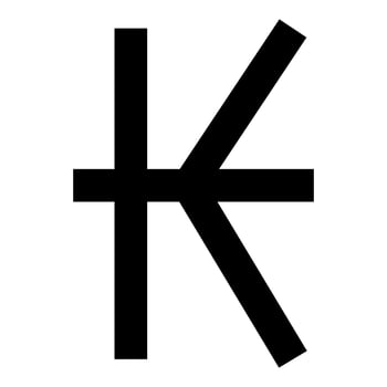 Symbol of Kip sign currency money icon black color style vector