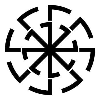 Svitovit symbol sign slavic pagan icon black color style vector