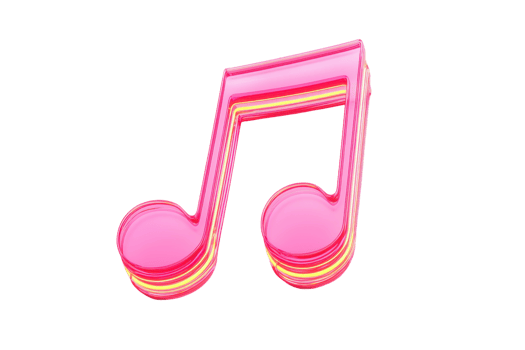 A vibrant pink musical note symbol, representing music and creativity. png
