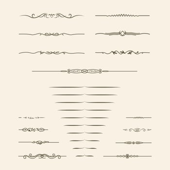 Set of elegant vintage dividers and decorative line elements vector