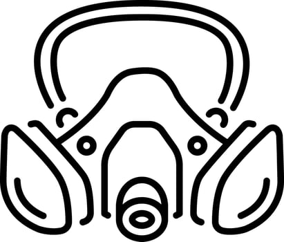 A outline style icon of safety mask vector
