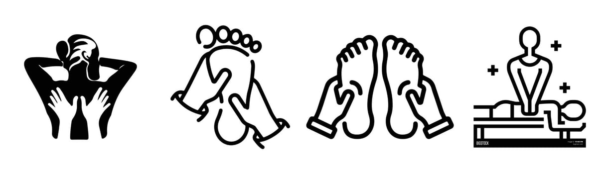 Back and White Massage Icon vector