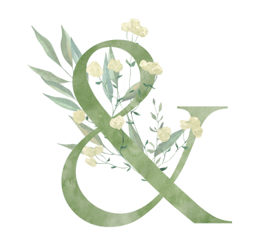 Hand painted watercolor floral alphabet - letter AND. The letter of the alphabet is green and decorated with watercolor herbs. Fresh and light mood of country life. Wedding, birthday, children's party png