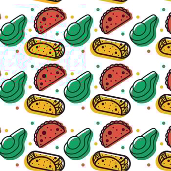 Taco avocado pattern. vector