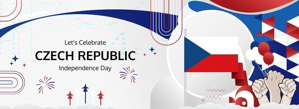 Czech Republic National Day poster design. 28 October vibrant background with red, white, and blue, perfect for event marketing, tourism ads, and digital greetings vector