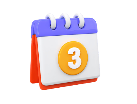 Vibrant 3D rendered calendar icon with number three highlighted Ideal for scheduling digital appointments reminders or marking key dates A modern clean graphic png
