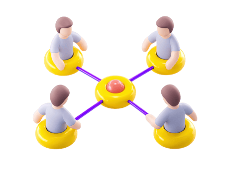 3D interconnected people form network for teamwork collaboration communication global community social business relationships Modern graphic for interconnectedness png