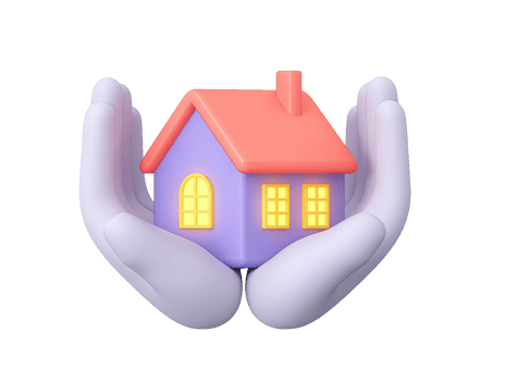 3D hands carefully cradle house for real estate security property insurance safety home care family wellbeing A comforting visual for secure housing and investment png