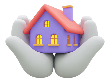 3D gentle hands hold cherished home for property safety real estate investment family protection comfort of secure dwelling A graphic for trust and care png