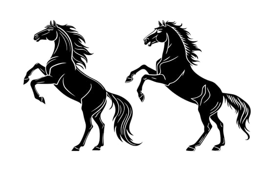 Horse silhouette set vector