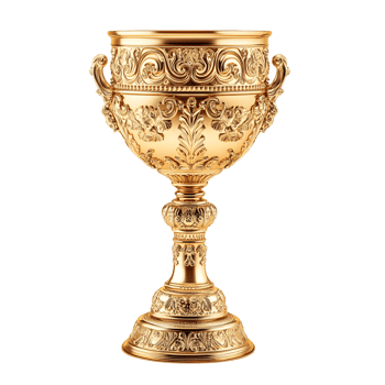 Ornate Gold Trophy Cup, Perfect for Award Ceremonies png