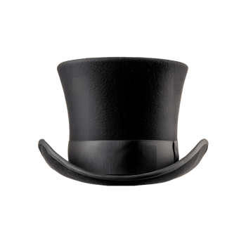 Elegant Black Top Hat Against Transparent BackgroundElegant Black Top Hat Against Transparent Background png