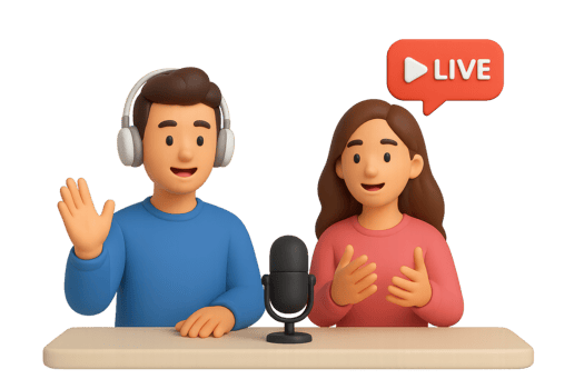 Engaging 3D Characters Hosting a Live Broadcast Conversation png
