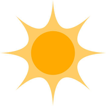 Yellow sun light rays png