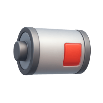 3D Simple Battery Icon Design for Clean Digital Graphics png