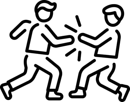 A outline style icon of fighting vector