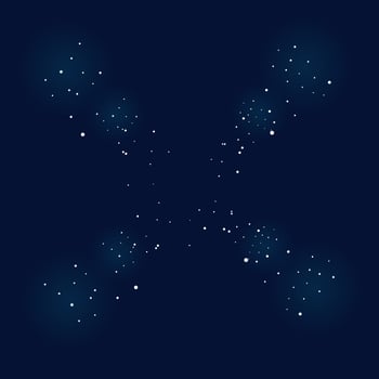 Star cluster shape on dark night background, glowing cosmic design vector