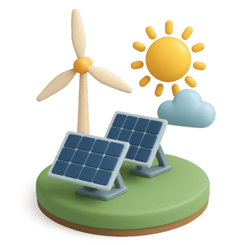 Simple 3D Design of Clean Energy Concepts with Solar and Wind Power png