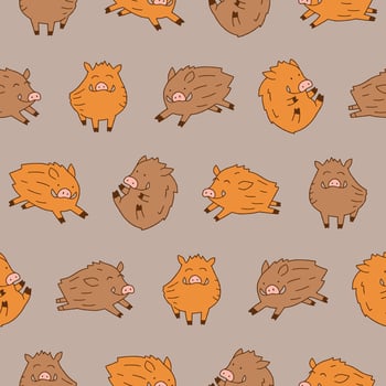 Wild Boar Seamless Pattern Background for Print Fabric Surface Fashion Wrapping vector