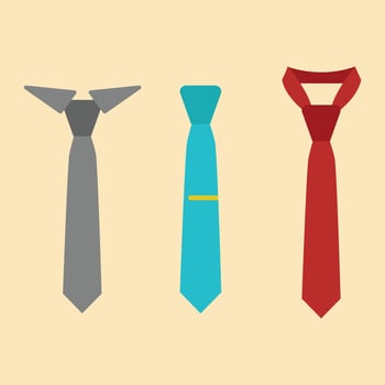 various types and colors of tie models. commonly used for clothing to the office or certain official events vector
