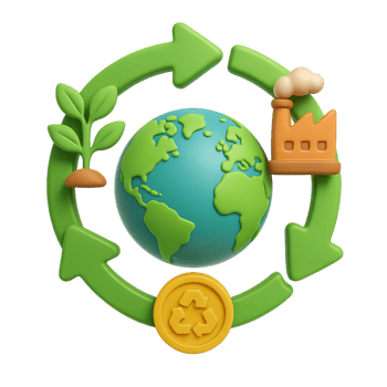 Eco-Friendly 3D Design Illustrating Sustainability and Nature Care png