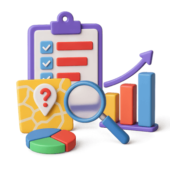 Colorful Market Research Visualization with Simple Elements png