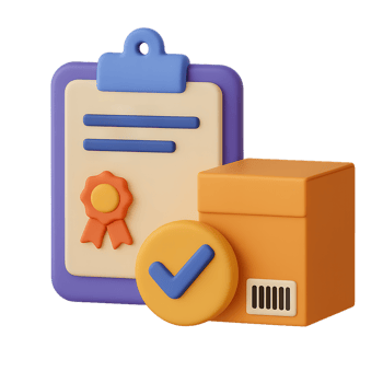 Simple Product Certification Process with Checkmark and Box png