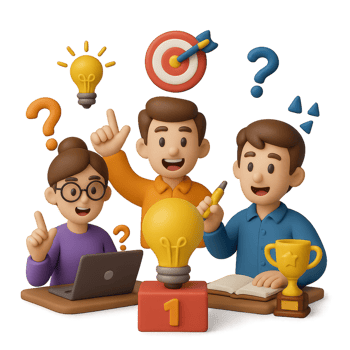 Creative Team Brainstorming Ideas for Competition Success png