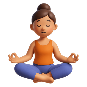 3D Illustration of a Woman Practicing Yoga and Meditation in a Simple Style png