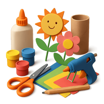 Colorful 3D Crafts DIY Materials for Creative Projects png
