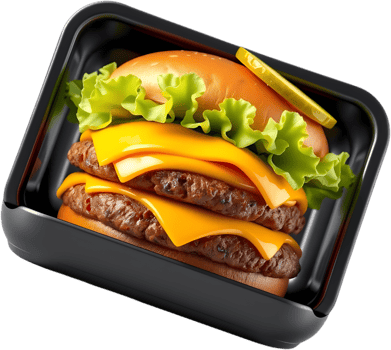 Delicious beef burger clipart featuring fresh lettuce and tomato. . png