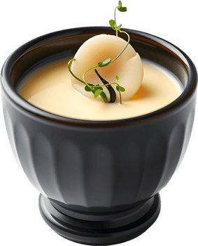 Soft custard chawanmushi food with tasty egg flavor. . png