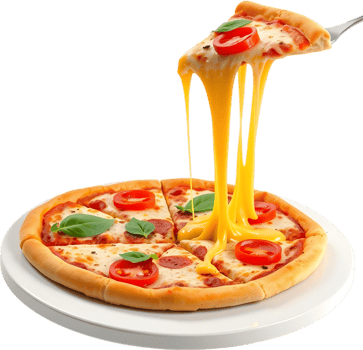 Pizza slice dripping cheese art crusted flavor topping. . png