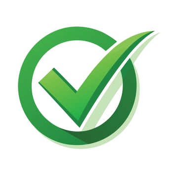 Green Check Mark Icon with Circle, Modern Approval Symbol for Success, Validation, Completed Task, Confirmation, Quality, and Positive Result Design. vector