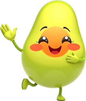 Fun avocado clipart crafted for charming cartoon lovers. . png